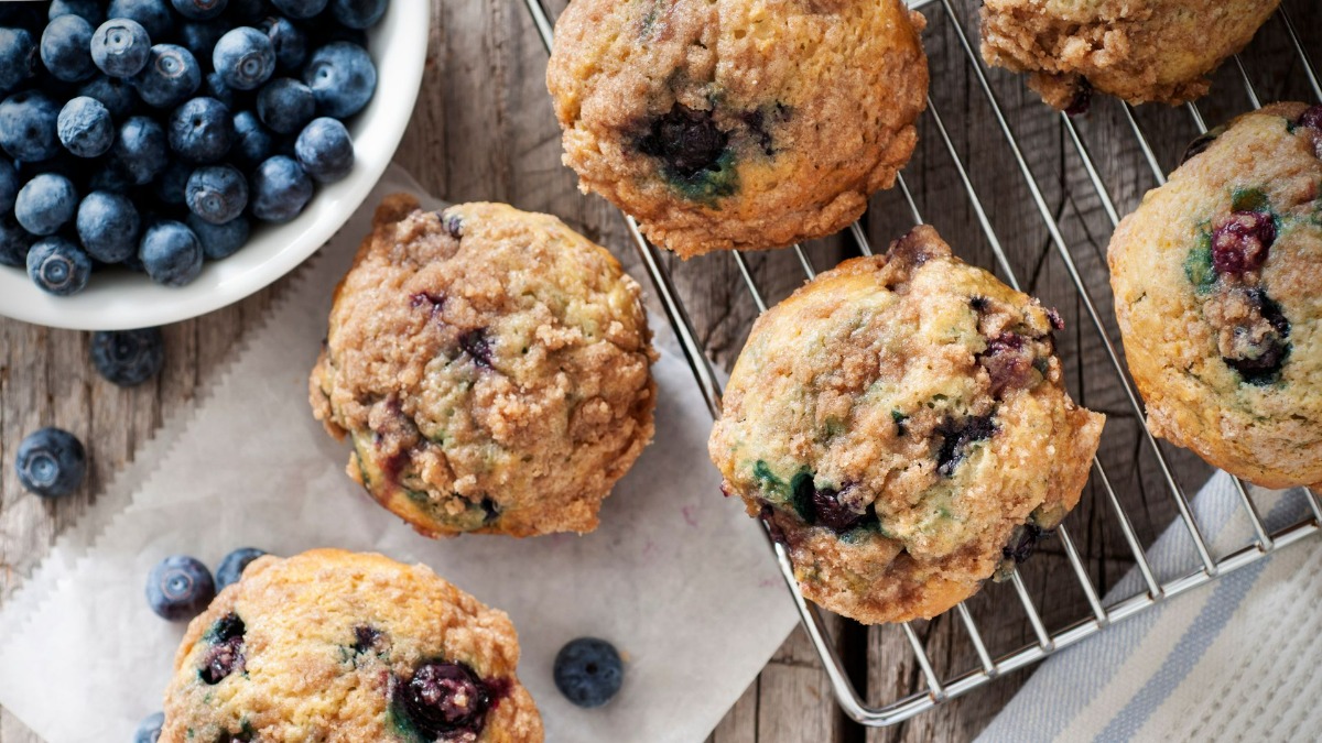 Coconut oil blueberry muffin